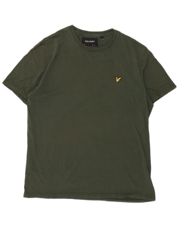 Мужская футболка Lyle & Scott Top XL из хлопка цвета хаки