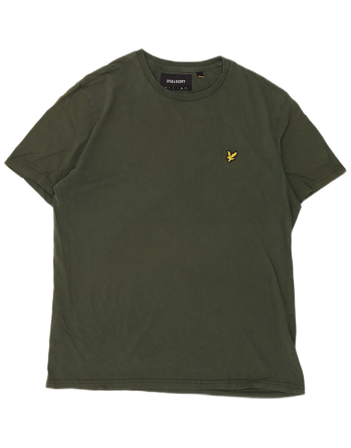 Мужская футболка Lyle & Scott Top XL из хлопка цвета хаки