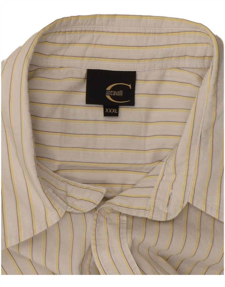 Мужская рубашка Just Cavalli 3XL белая в тонкую полоску