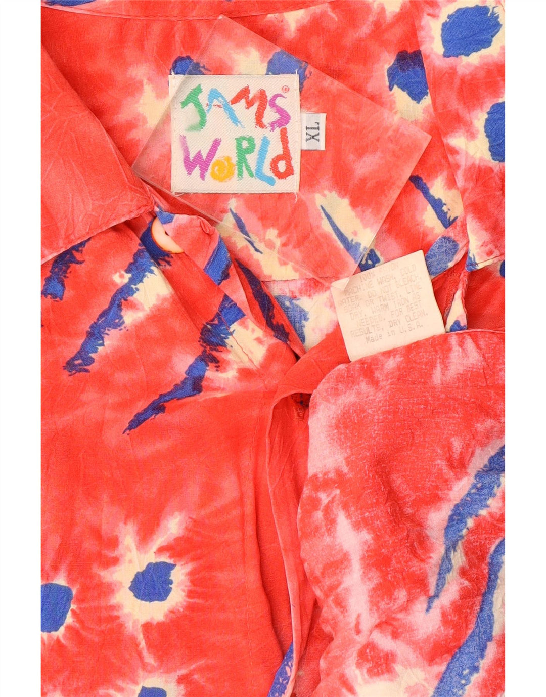 Мужская рубашка с коротким рукавом JAMS WORLD XL, красный вискоза с цветочным принтом