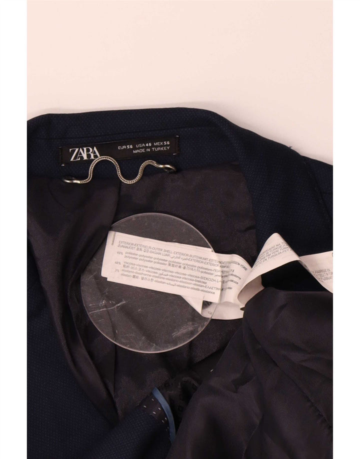 Мужской пиджак Zara на 2 пуговицах EU 56 XL, темно-синий полиэстер