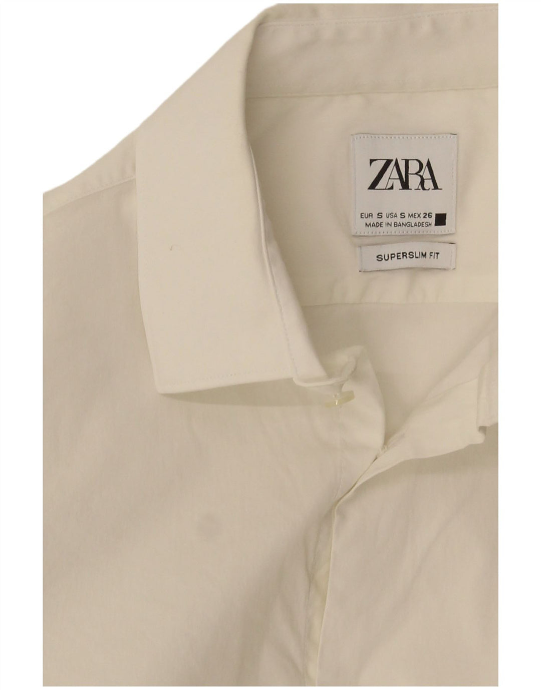 Мужская рубашка Super Slim Fit Zara, маленькая белая