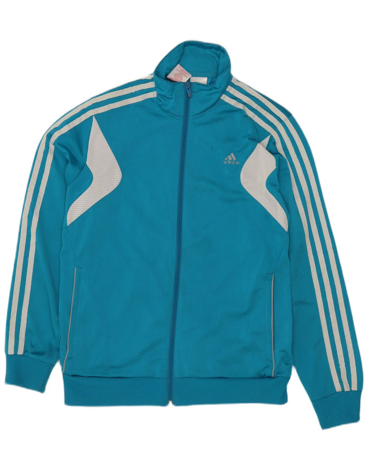 Спортивный костюм Adidas для мальчиков, верхняя куртка 13–14 лет, синяя, полиэстер с цветными блоками