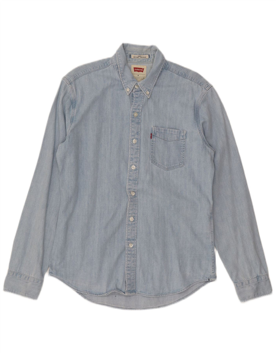 Мужская джинсовая рубашка узкого кроя LEVI'S, хлопок среднего синего цвета
