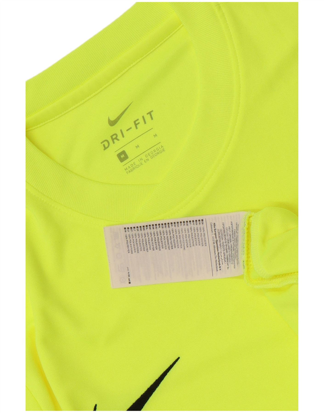 Мужская футболка Nike Dri Fit из полиэстера среднего желтого цвета