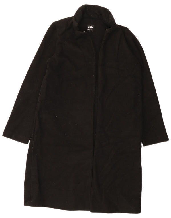 Женское открытое пальто Zara UK 14, средний черный полиэстер