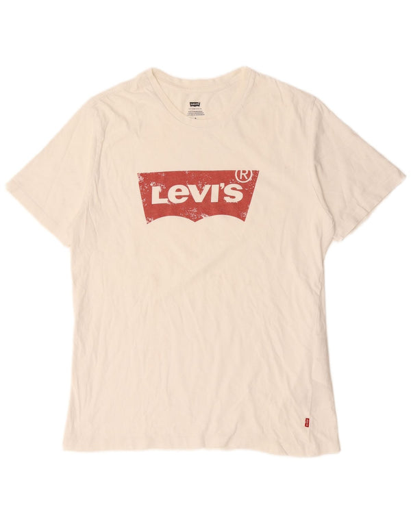 Levi's Mens Graphic T-Shirt Top Medium White Cotton