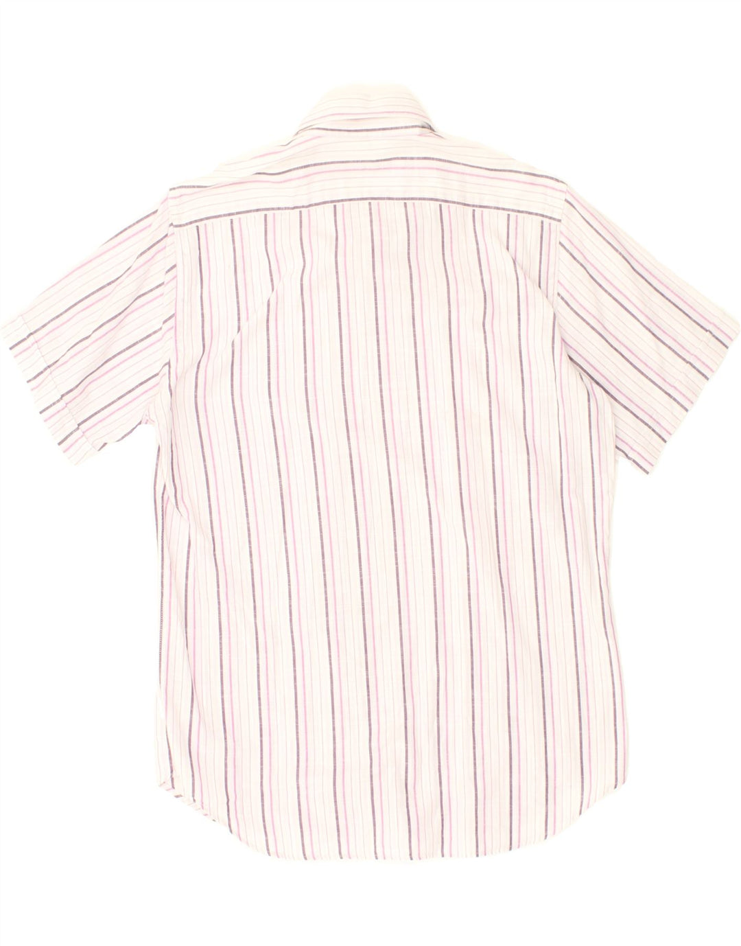 ROCCOBAROCCO Mens Short Sleeve Shirt Size 15 1/2 44  Medium Pink Striped Vintage Roccobarocco and Second-Hand Roccobarocco from Messina Hembry 