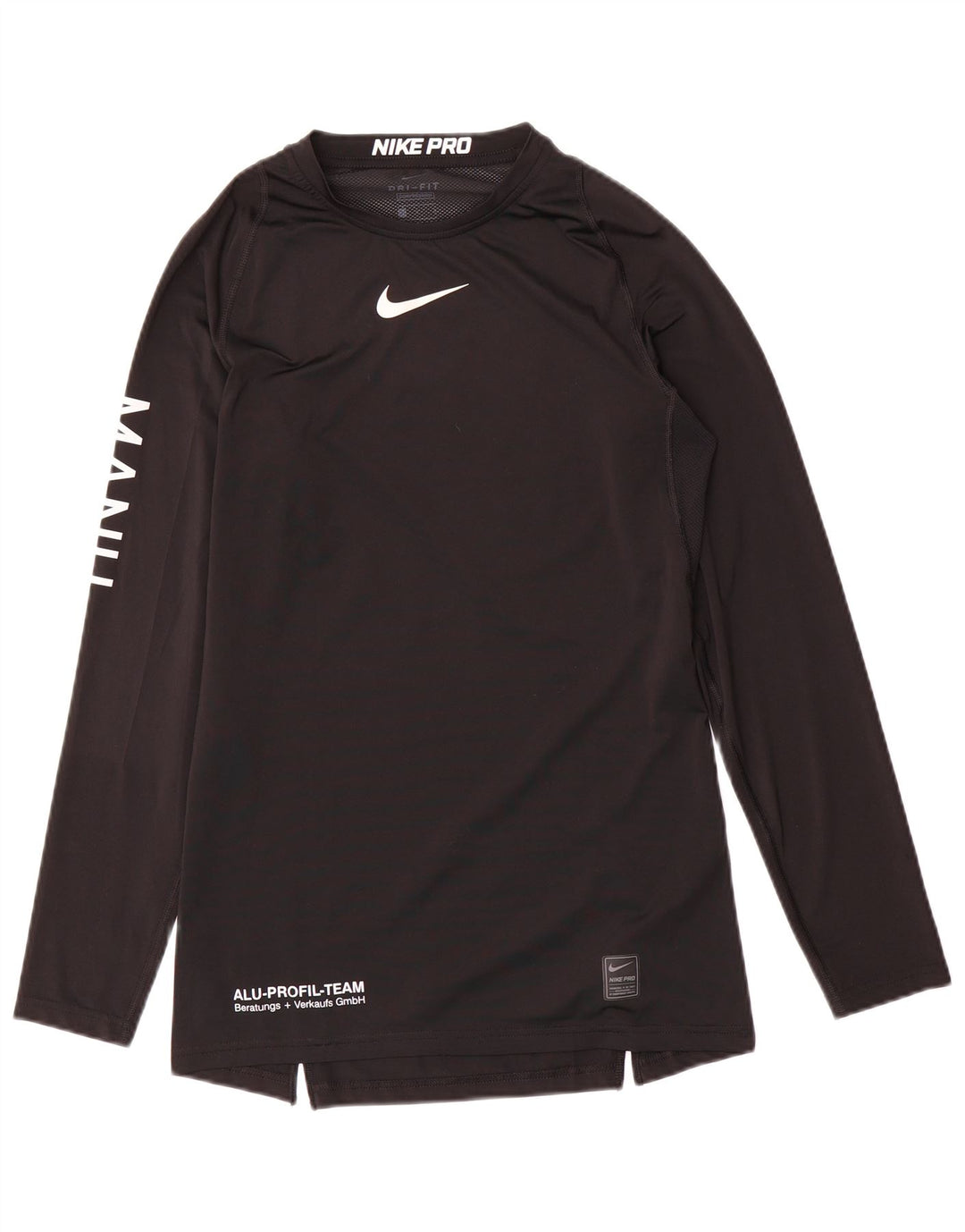 Мужской топ с графикой Nike Dri Fit с длинным рукавом, большой черный полиэстер