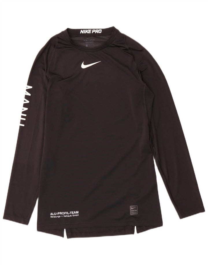 Мужской топ с графикой Nike Dri Fit с длинным рукавом, большой черный полиэстер