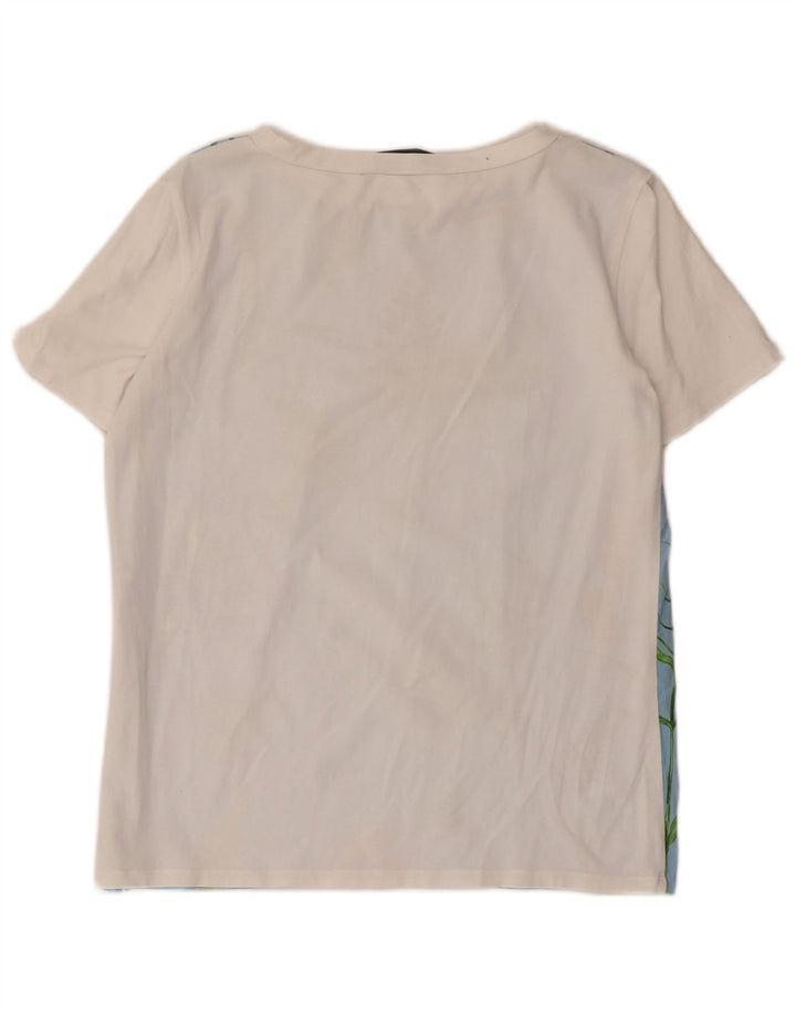 Женская футболка выходного дня Max Mara Top UK 12, средний синий с цветочным принтом