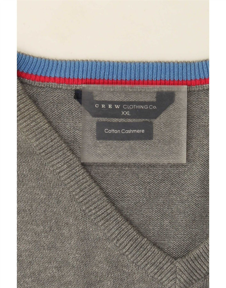 Мужской джемпер с v-образным вырезом J. Crew, 2XL, серый хлопок