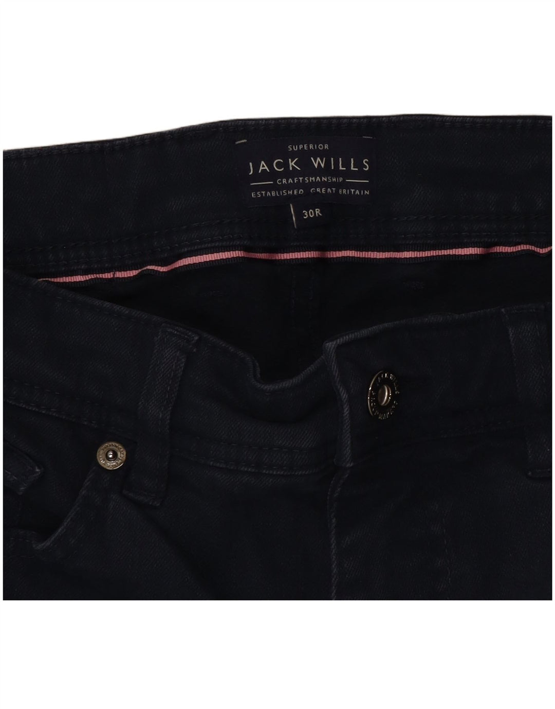 Женские джинсовые шорты узкого кроя Jack Wills W30, средние, темно-синие, хлопок