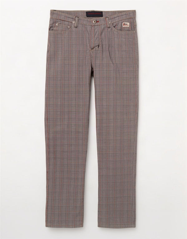 Roy Rogers Womens Straight Casual Trousers W31 L28 Blue Houndstooth Cotton