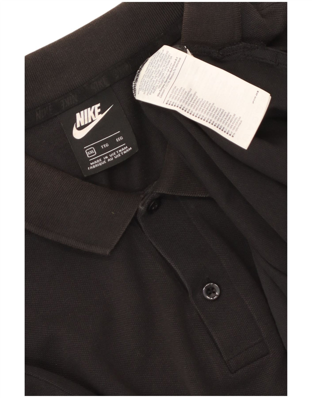 Мужская рубашка-поло Nike 2XL, черная, хлопок