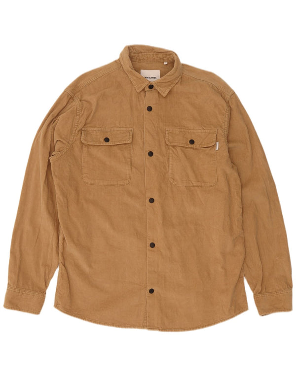 Jack & Jones Mens Corduroy Shirt XL Beige Cotton