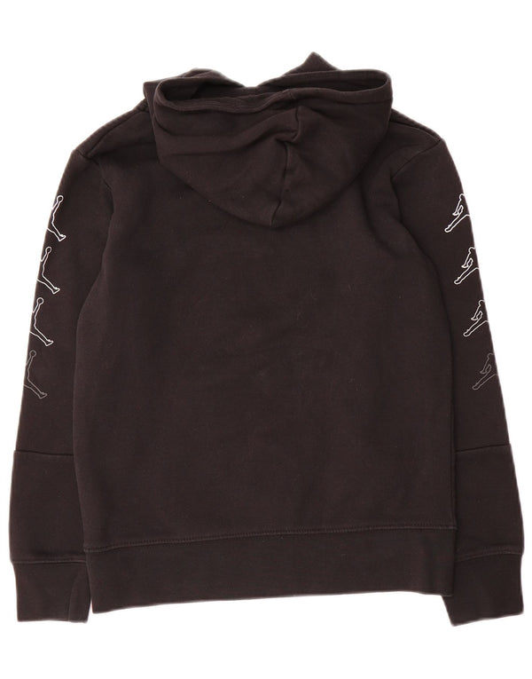 Jordan Boys Graphic Hoodie Jumper 10-11 Years Medium Black Cotton
