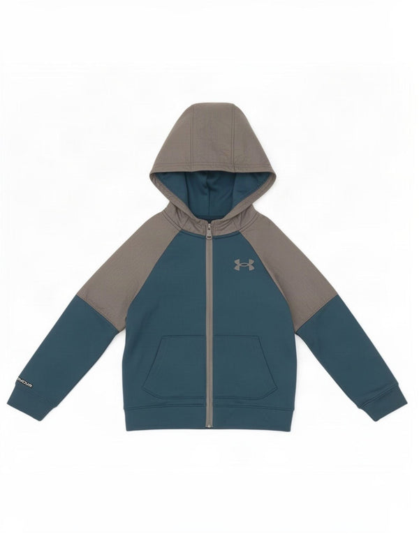 Свитер с капюшоном на молнии для мальчиков Under Armour, 6–7 лет, XS, цветные блоки, синий
