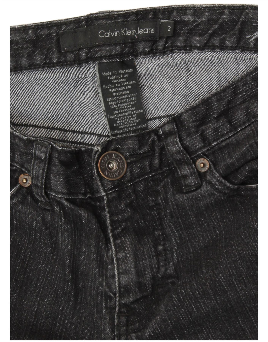 Женские расклешенные джинсы CALVIN KLEIN US 2 XS W26 L28, черный хлопок