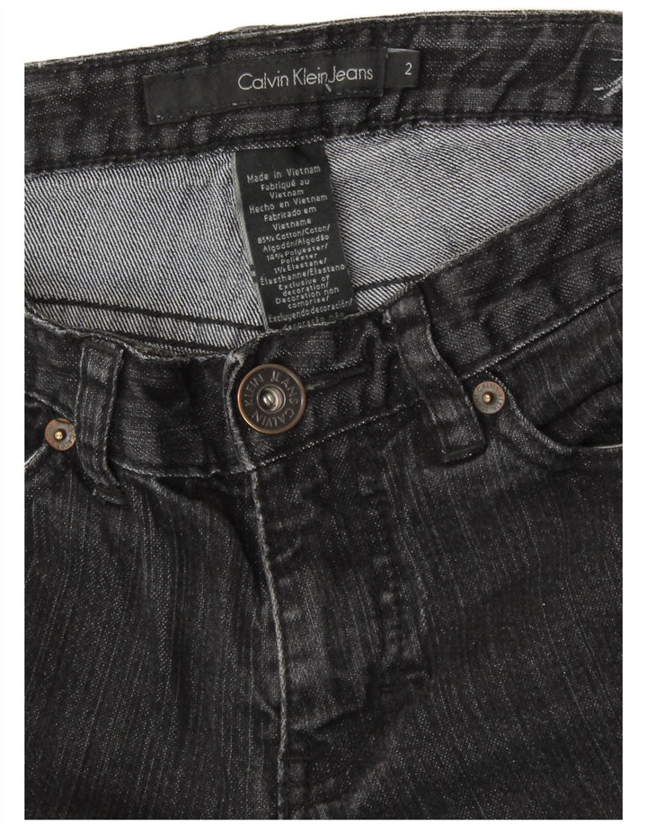 Женские расклешенные джинсы CALVIN KLEIN US 2 XS W26 L28, черный хлопок