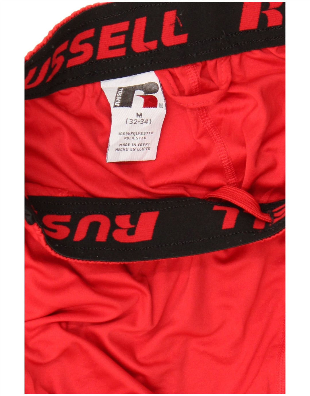 Мужские спортивные шорты RUSSELL ATHLETIC Dri-Power среднего красного цвета с цветными блоками