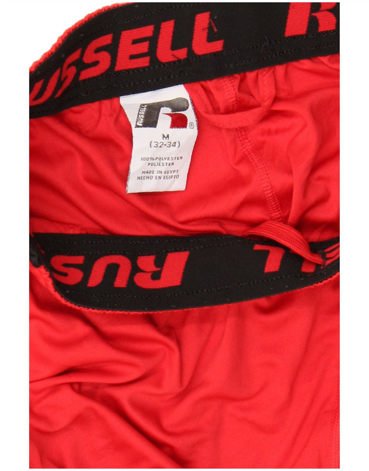 Мужские спортивные шорты RUSSELL ATHLETIC Dri-Power среднего красного цвета с цветными блоками