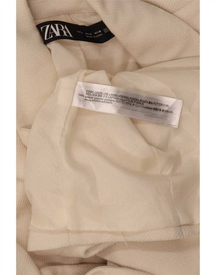 Женский двубортный пиджак Zara UK 10, маленький белый полиэстер