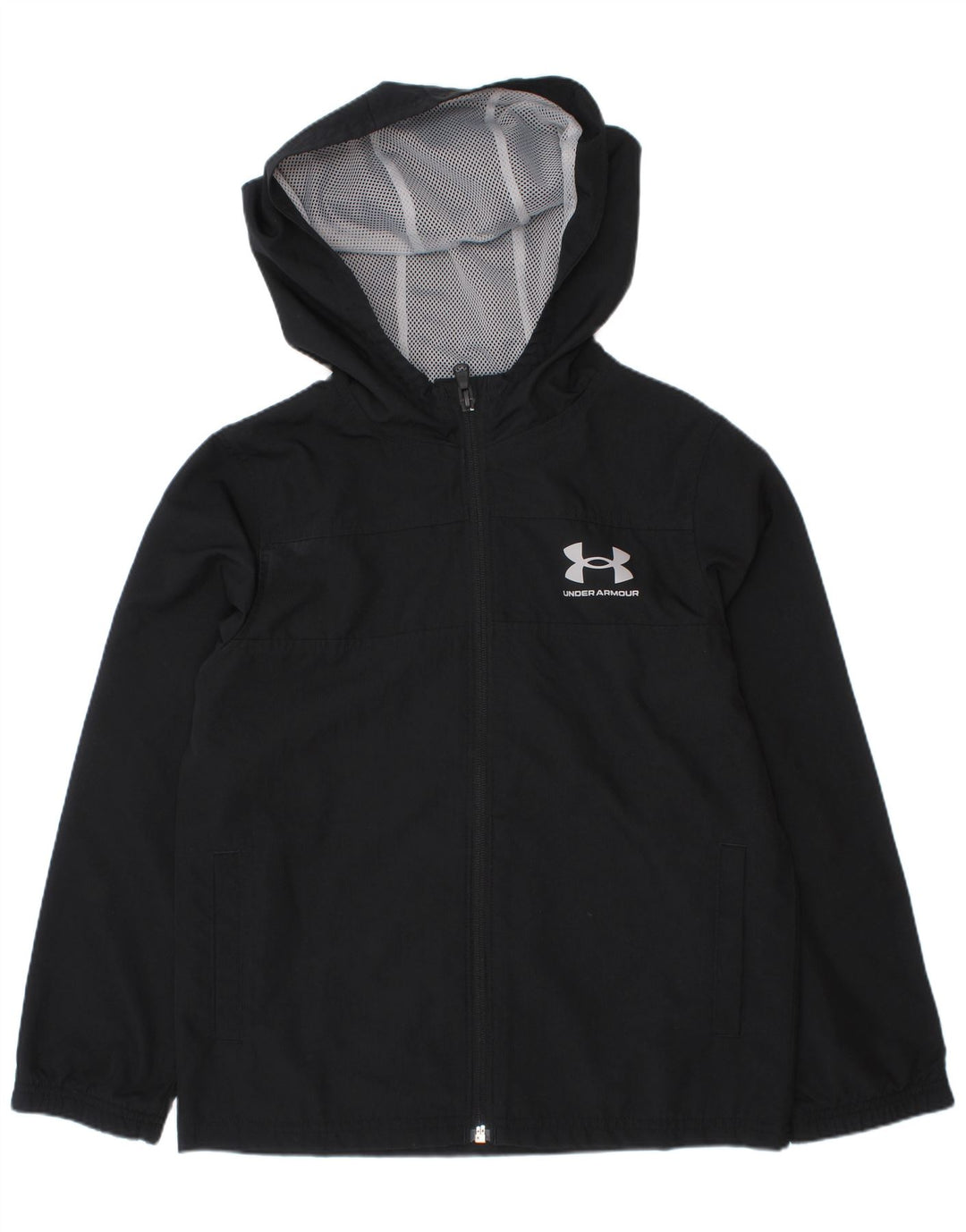 Дождевик с капюшоном для мальчиков Under Armour, 7-8 лет, маленький, черный
