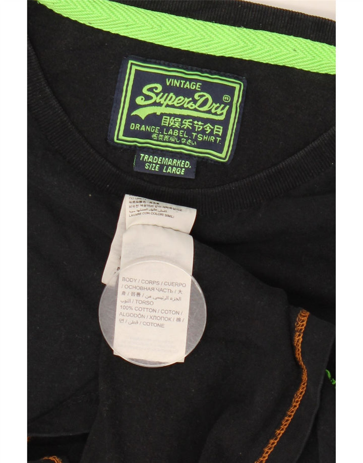 Мужская футболка Superdry, большой черный хлопок