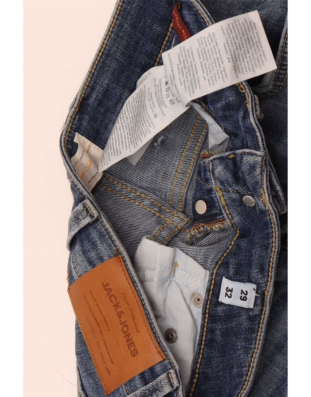Мужские узкие джинсы Jack & Jones W29 L32 синие, хлопок