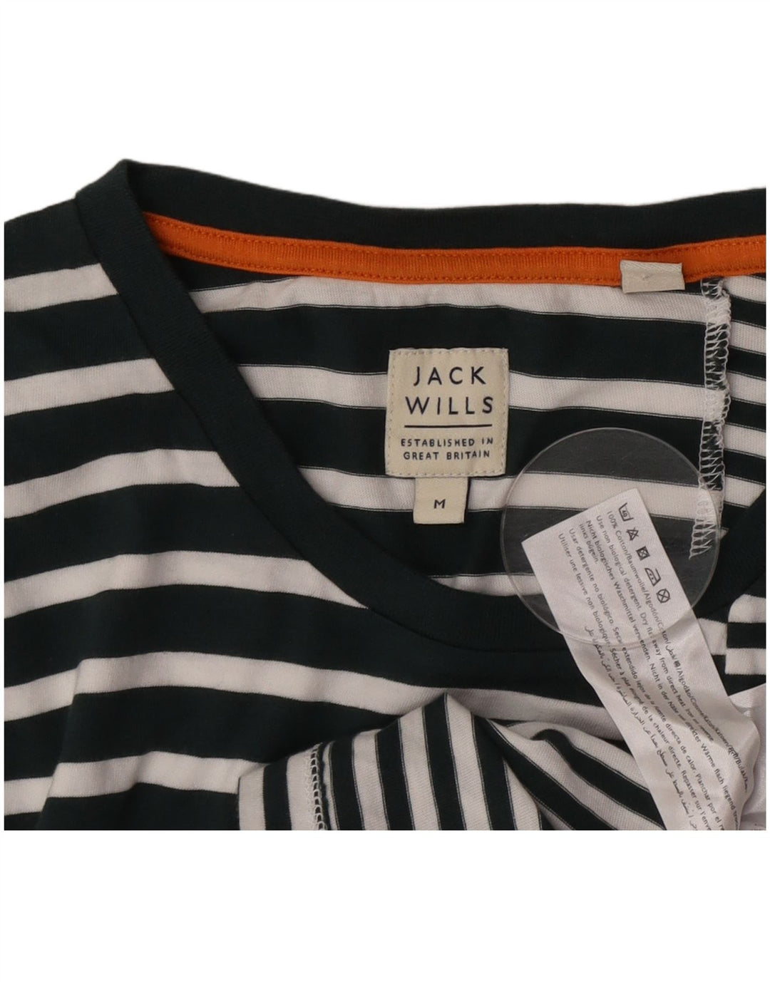 Jack Wills Мужская футболка из хлопка среднего размера в белую полоску