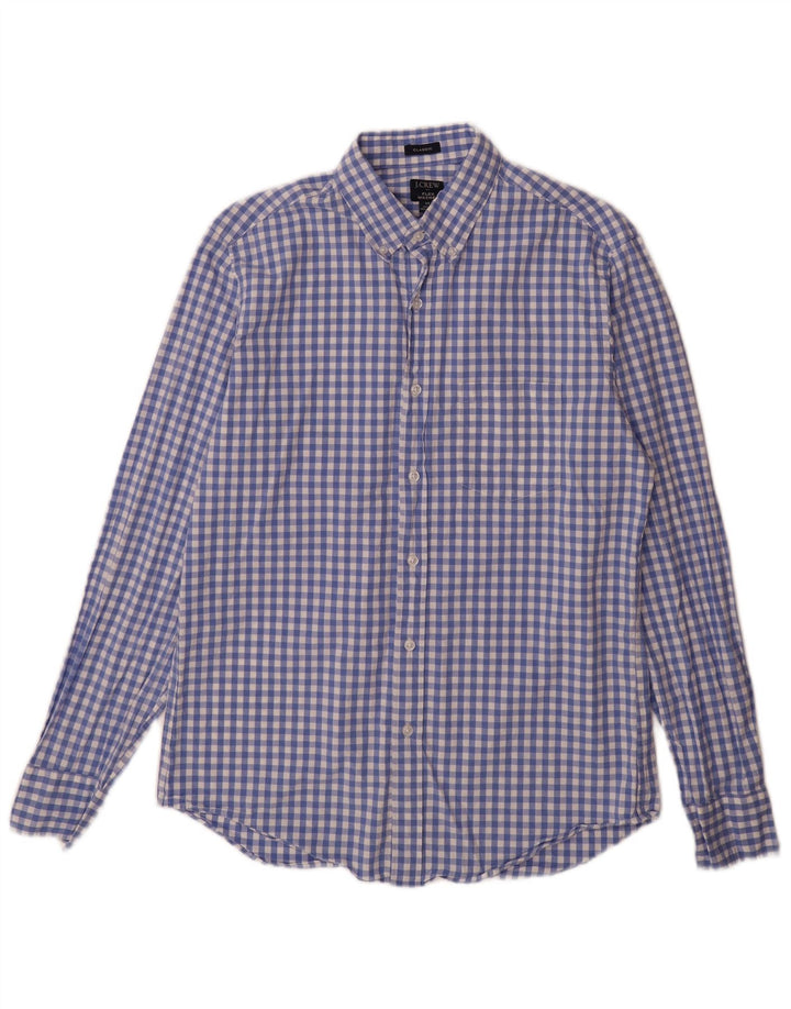 Мужская рубашка классического кроя J. CREW, хлопковая клетка среднего синего цвета
