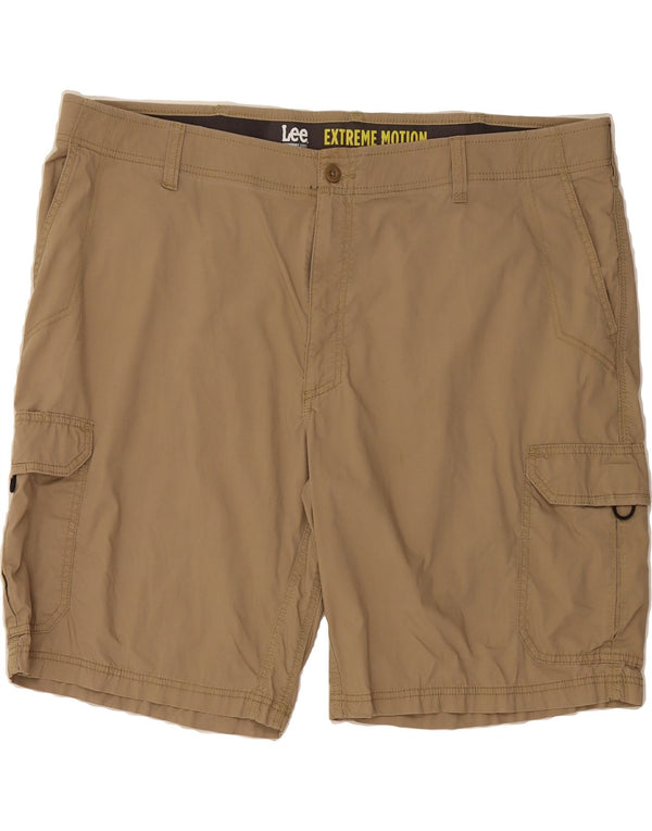 LEE Mens Extreme Motion Cargo Shorts W48 4XL Beige Cotton