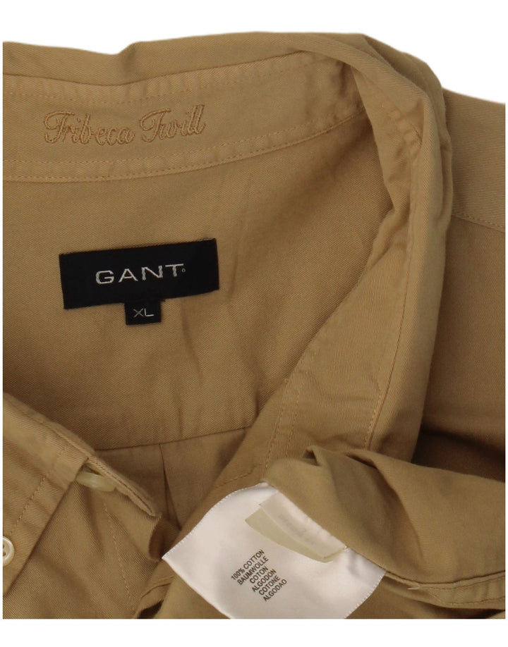 Мужская рубашка GANT XL, бежевый хлопок