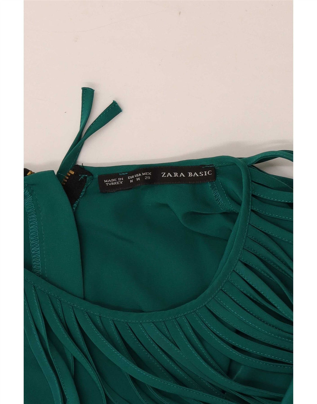 Женское платье прямого кроя без рукавов Zara UK 12, средний зеленый цвет