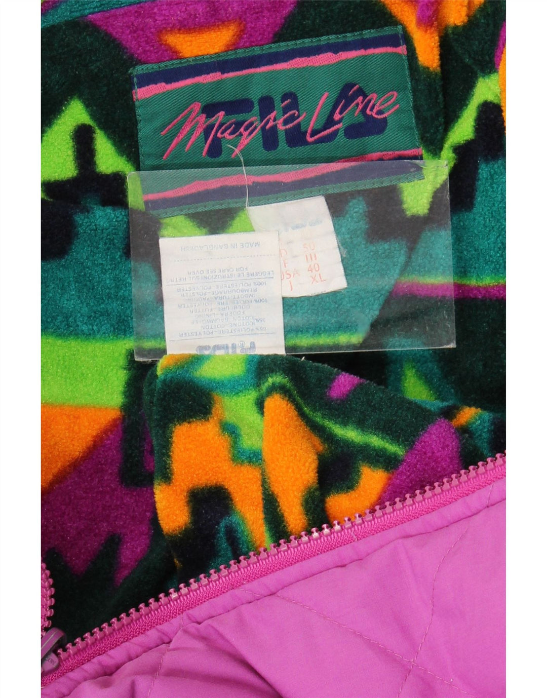 Мужская стеганая куртка Fila Magic Line EU 50, большой розовый полиэстер