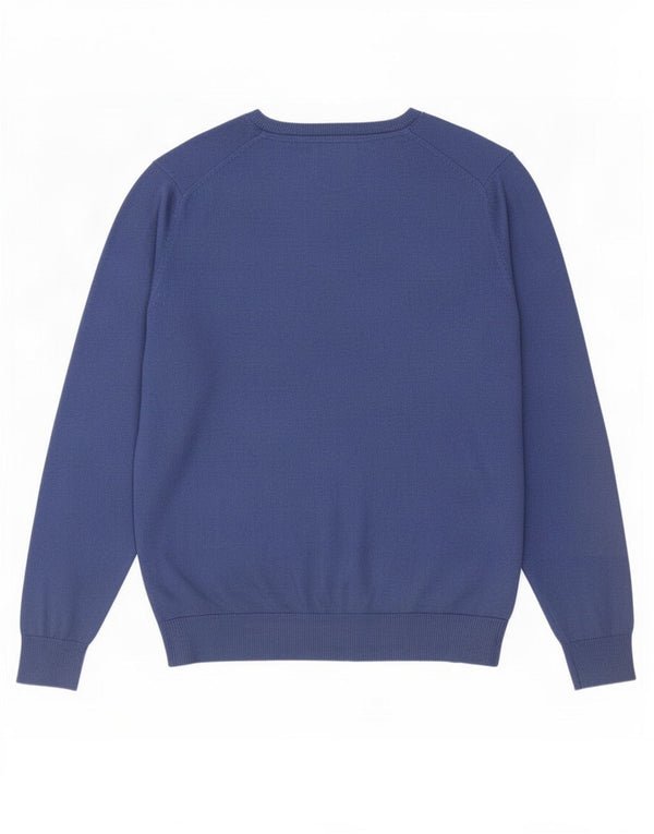 Marks & Spencer Mens V-Neck Jumper Sweater Medium Navy Blue Cotton