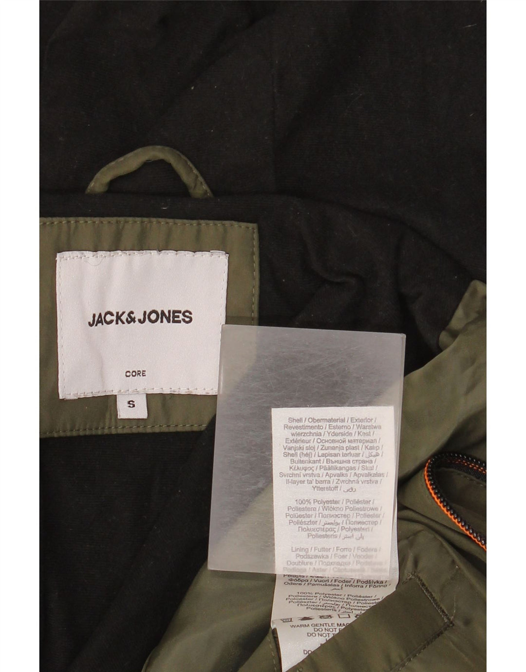 Мужская ветровка Jack & Jones с капюшоном UK 36, маленький цвет хаки, полиэстер