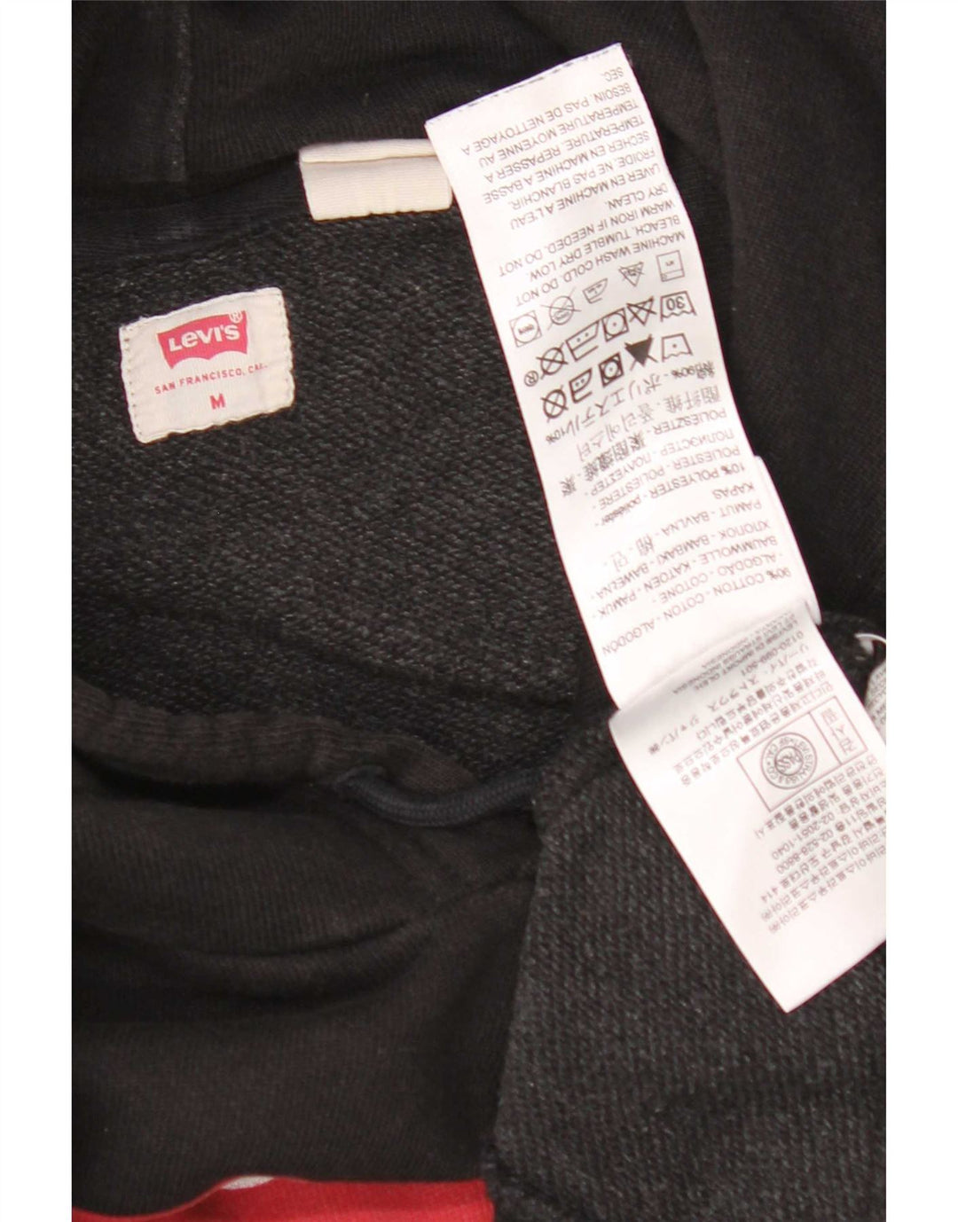 Мужской джемпер с капюшоном Levi's, черный, хлопковый, среднего размера