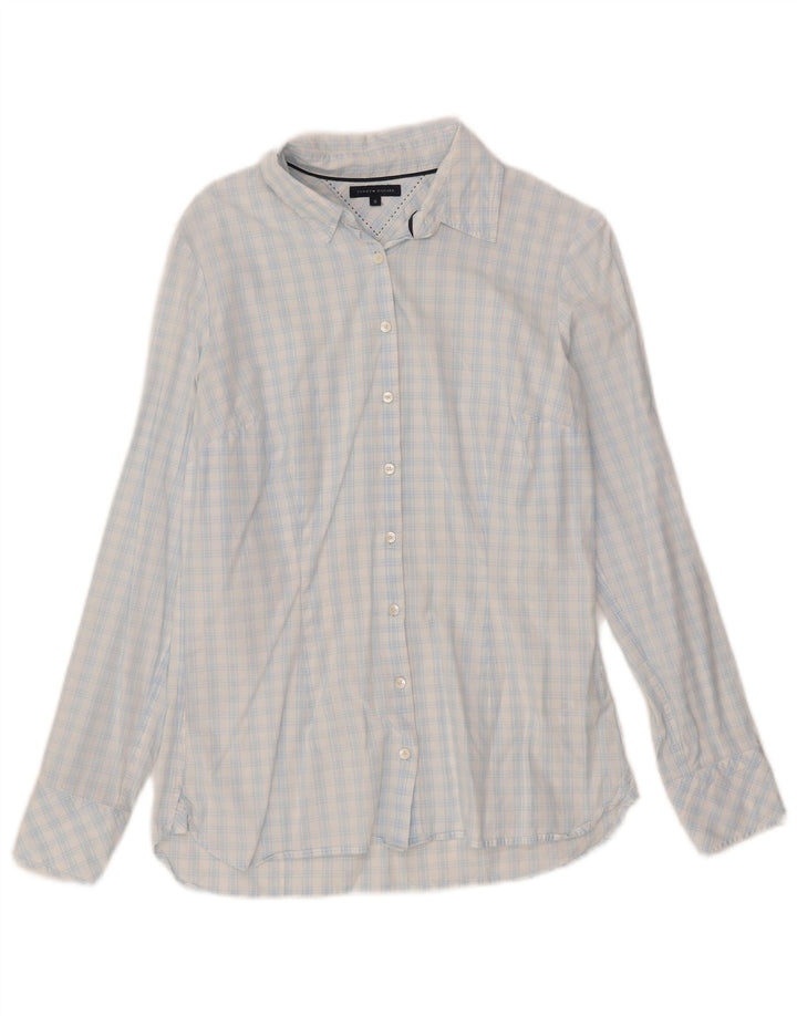 Женская рубашка Tommy Hilfiger US 8, хлопковая синяя клетка среднего размера