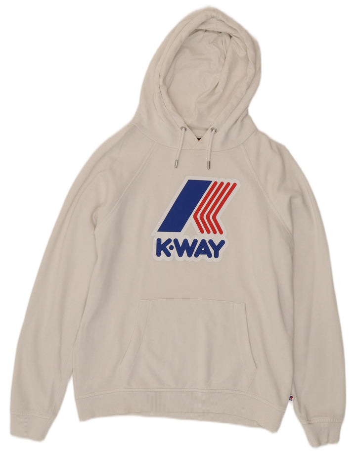 Мужской джемпер с капюшоном K-Way, средний белый