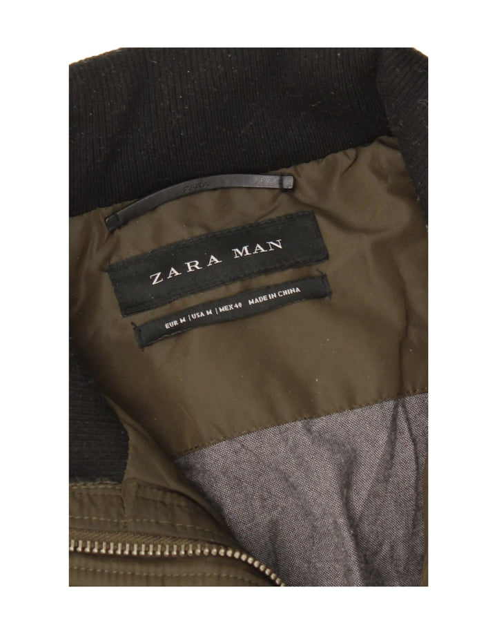 Мужская стеганая куртка Zara UK 38, средний хаки