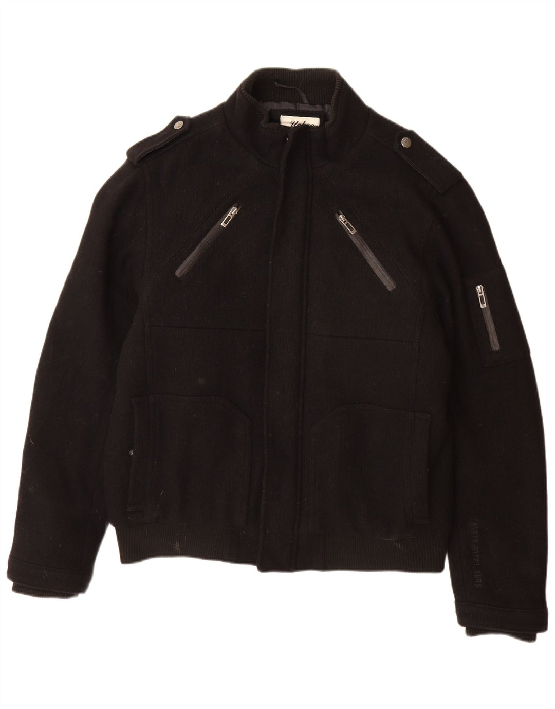 Мужская куртка-бомбер ANGELO LITRICO UK 42 XL, черная шерсть