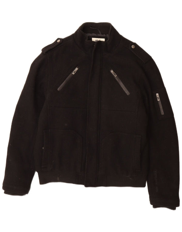 Мужская куртка-бомбер ANGELO LITRICO UK 42 XL, черная шерсть