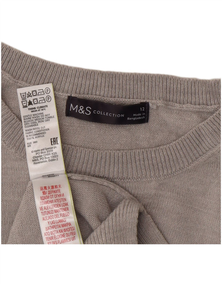 Женский джемпер с круглым вырезом Marks & Spencer, Великобритания 12, средний серый