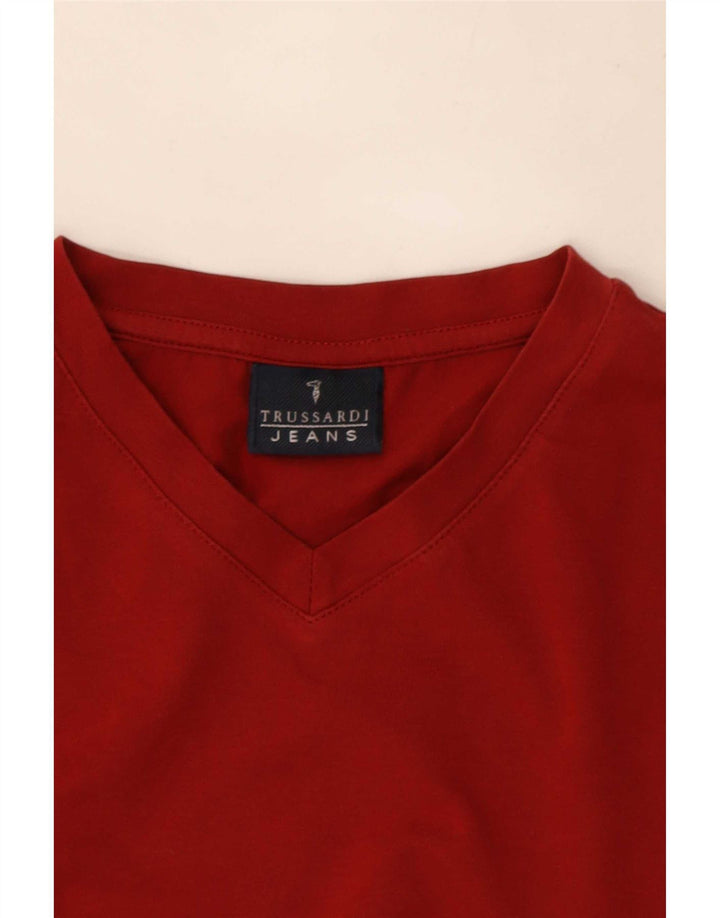 Мужская футболка Trussardi Jeans среднего красного цвета