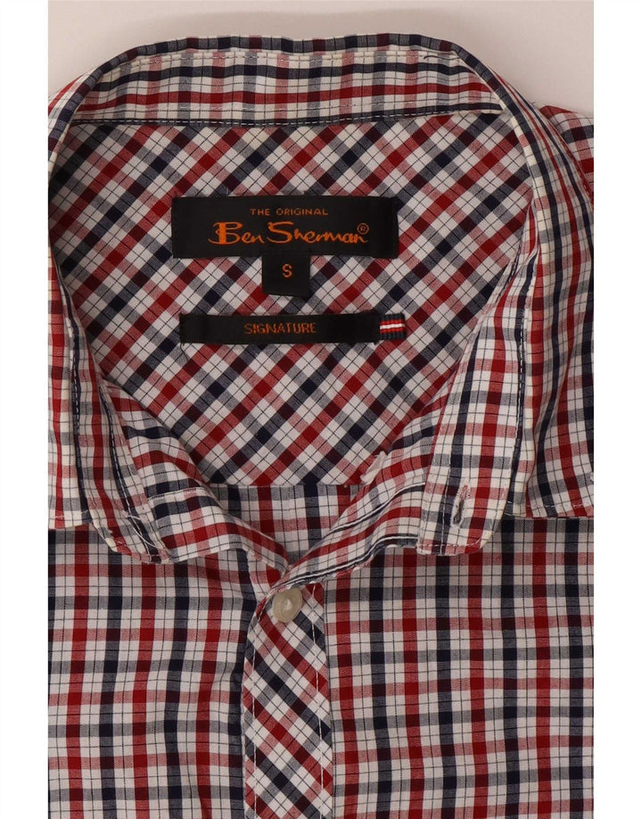 Мужская фирменная рубашка с коротким рукавом Ben Sherman, маленькая разноцветная клетка