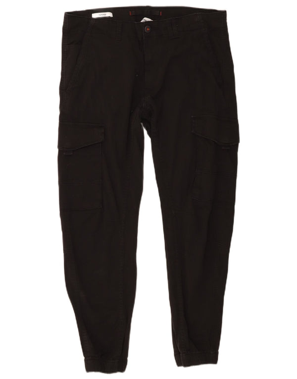 Мужские зауженные брюки-карго Jack & Jones W34 L26, черный хлопок