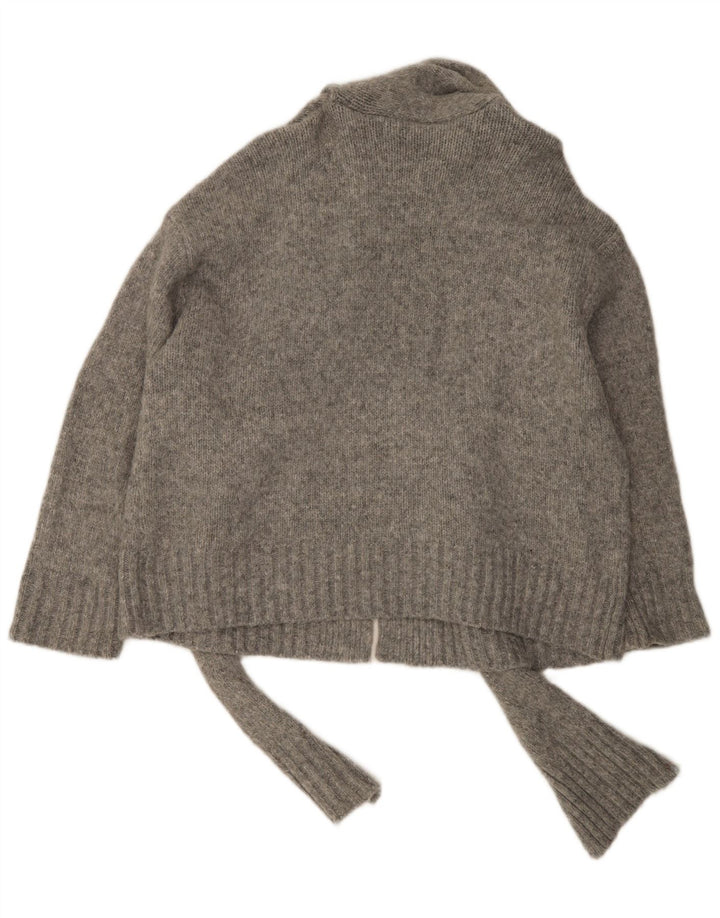 Женский свободный кардиган с завязкой спереди Zara UK 16, большой серый нейлон