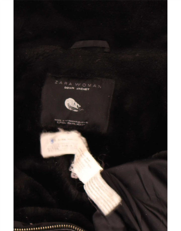 Женская стеганая куртка Zara UK 20 2XL, черный полиэстер